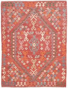 Tappeto Kilim Geometrico Rosso Mattone Multicolore 149x196 Cm
