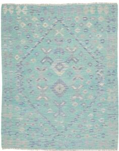 Tappeto Kilim Stilizzato Verde Acqua Celeste 152x185 Cm