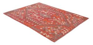 Tappeto Kilim Geometrico Rosso Mattone Multicolore 149x196 Cm