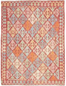 Tappeto Kilim Stilizzato Rosso Multicolore 152x198 Cm