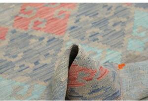 Tappeto Kilim Geometrico Azzurro Arancione 129x176 Cm