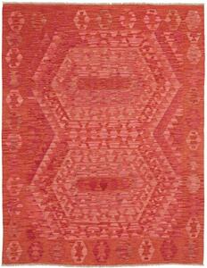 Tappeto Kilim Geometrico Rosso Arancione 156x198 Cm