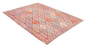 Tappeto Kilim Stilizzato Rosso Multicolore 152x198 Cm