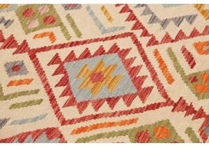 Tappeto Kilim Stilizzato Rosso Avorio 123x175 Cm
