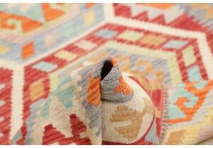 Tappeto Kilim Geometrico Avorio Rosso 147x194 Cm