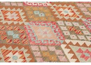 Tappeto Kilim Geometrico Marrone Multicolore 153x195 Cm