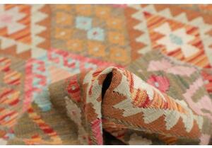 Tappeto Kilim Geometrico Marrone Multicolore 153x195 Cm