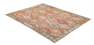 Tappeto Kilim Geometrico Marrone Multicolore 153x195 Cm