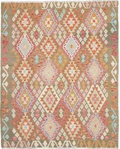 Tappeto Kilim Geometrico Marrone Multicolore 153x195 Cm