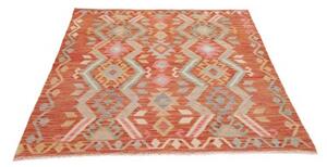 Tappeto Kilim Geometrico Rosso Mattone Multicolore 129x180 Cm