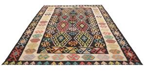 Tappeto Kilim Geometrico Nero Avorio 205x305 Cm