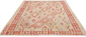 Tappeto Kilim Geometrico Rosso Mattone Beige 200x287 Cm