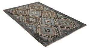 Tappeto Kilim Geometrico Marrone Azzurro 122x175 Cm