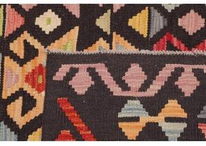 Tappeto Kilim Geometrico Marrone Scuro Multicolore 119x174 Cm
