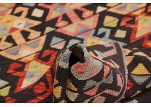 Tappeto Kilim Geometrico Marrone Scuro Multicolore 119x174 Cm