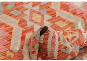 Tappeto Kilim Geometrico Rosso Mattone Multicolore 129x180 Cm