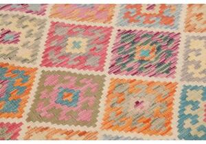 Tappeto Kilim Geometrico Rosso Azzurro 130x172 Cm