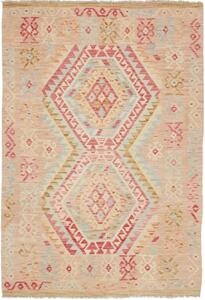 Tappeto Kilim Stilizzato Rosa Beige 128x186 Cm