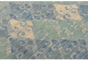 Tappeto Kilim Geometrico Blu Verde 127x199 Cm
