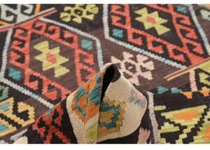 Tappeto Kilim Geometrico Nero Avorio 205x305 Cm