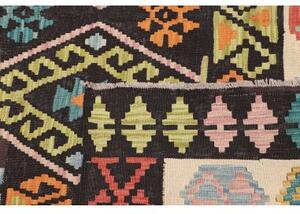 Tappeto Kilim Geometrico Nero Avorio 205x305 Cm