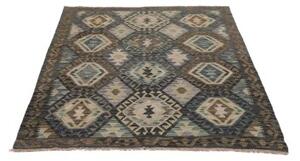 Tappeto Kilim Geometrico Grigio Scuro Beige 128x178 Cm