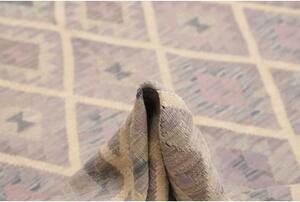 Tappeto Kilim Geometrico Malva Beige 254x299 Cm