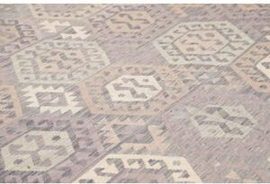 Tappeto Kilim Geometrico Grigio Lavanda 298x390 Cm