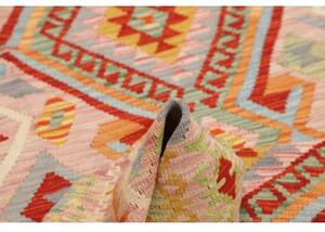 Tappeto Kilim Geometrico Rosa Antico Multicolore 128x179 Cm
