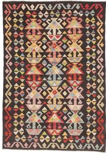 Tappeto Kilim Geometrico Marrone Scuro Multicolore 119x174 Cm