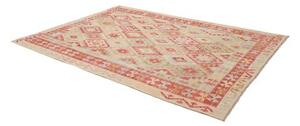 Tappeto Kilim Geometrico Rosso Mattone Beige 200x287 Cm