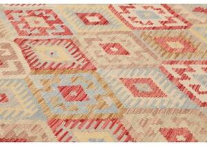 Tappeto Kilim Geometrico Rosso Mattone Beige 200x287 Cm