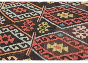 Tappeto Kilim Geometrico Nero Avorio 205x305 Cm
