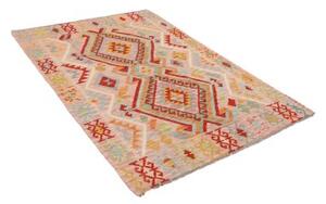 Tappeto Kilim Geometrico Rosa Antico Multicolore 128x179 Cm