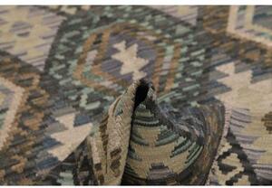 Tappeto Kilim Geometrico Grigio Scuro Beige 128x178 Cm