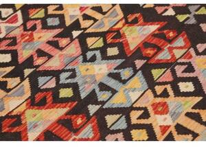 Tappeto Kilim Geometrico Marrone Scuro Multicolore 119x174 Cm