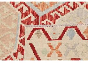 Tappeto Kilim Geometrico Avorio Rosso 122x179 Cm