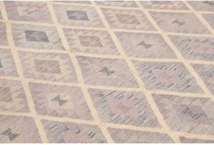 Tappeto Kilim Geometrico Malva Beige 254x299 Cm