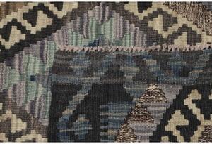 Tappeto Kilim Geometrico Marrone Azzurro 122x175 Cm