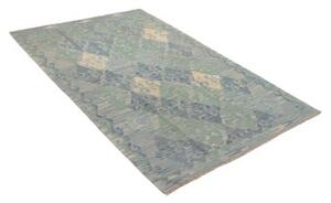 Tappeto Kilim Geometrico Blu Verde 127x199 Cm