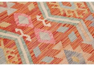 Tappeto Kilim Geometrico Rosso Mattone Multicolore 129x180 Cm