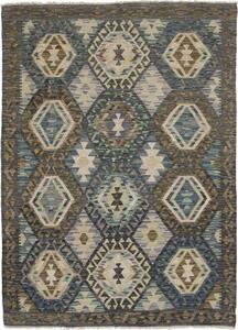Tappeto Kilim Geometrico Grigio Scuro Beige 128x178 Cm