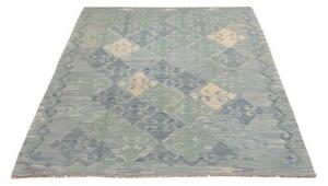 Tappeto Kilim Geometrico Blu Verde 127x199 Cm