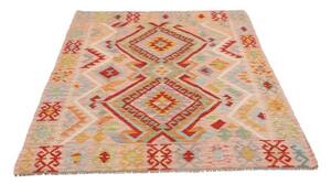 Tappeto Kilim Geometrico Rosa Antico Multicolore 128x179 Cm