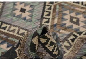 Tappeto Kilim Geometrico Marrone Azzurro 122x175 Cm