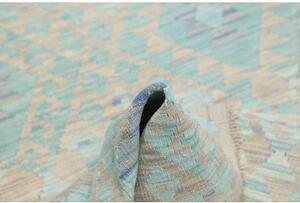 Tappeto Kilim Geometrico Verde Acquamarina Beige 121x184 Cm