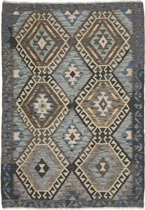 Tappeto Kilim Geometrico Marrone Azzurro 122x175 Cm