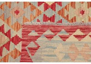 Tappeto Kilim Geometrico Rosso Azzurro 123x187 Cm