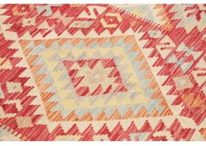 Tappeto Kilim Geometrico Rosso Beige 184x241 Cm