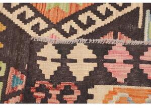 Tappeto Kilim Geometrico Nero Multicolore 175x242 Cm